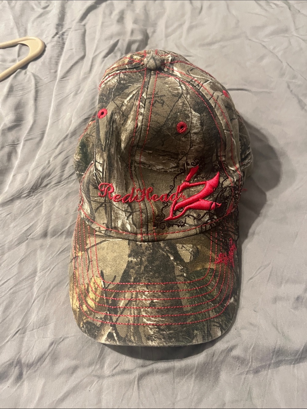 RedHead Realtree Camo Hat with Bright Red Embroidery